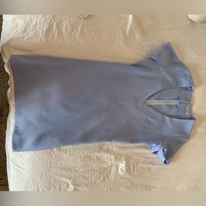 Light blue deep V neck cocktail dress